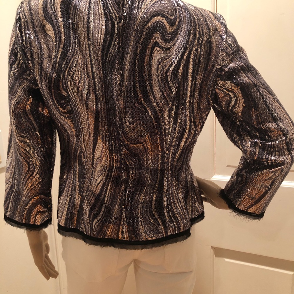 Nwot Cache Sequin Multicolor Jacket Blazer Sz S - image 5